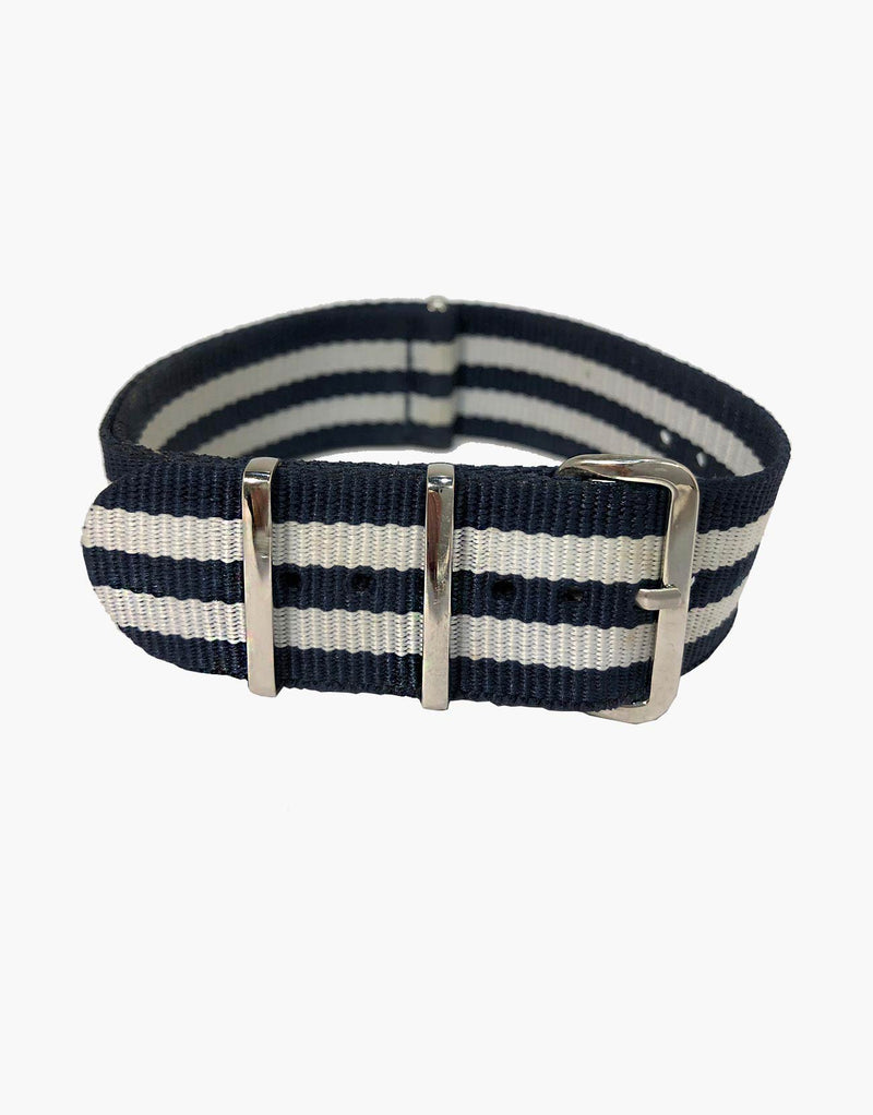Well Aware | Navy, Sky & Ivory | Nylon NATO Style by Barton Watch Bands 22mm / Standard - 10