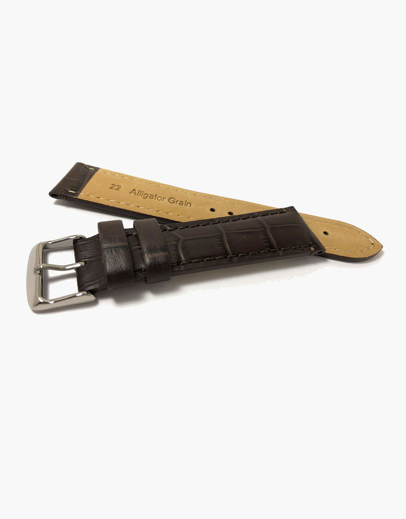 Leather Watch Strap - Natural, Brown / Matte Black / 24mm