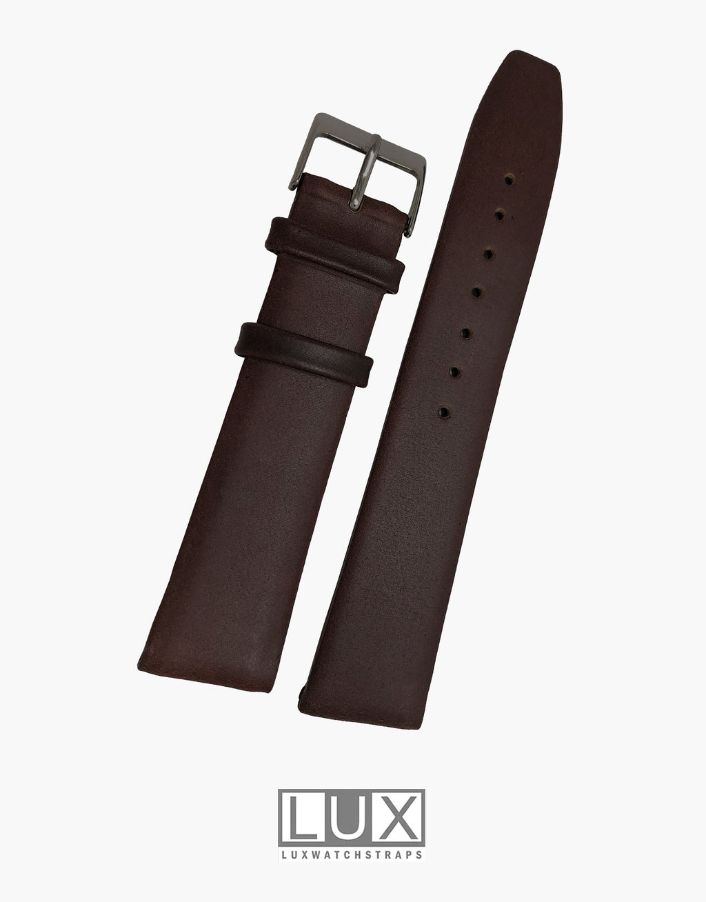 Leather Watch Strap - Natural, Brown / Matte Black / 24mm